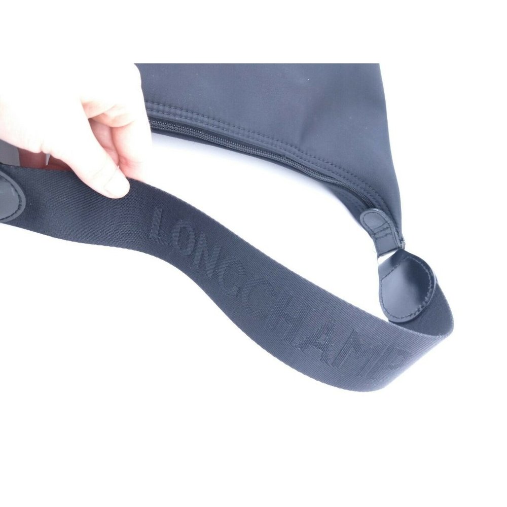 Longchamp Black Nylon Small Crescent Mini Hobo - Picture 8 of 12